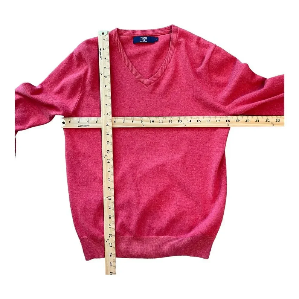 J.Crew Red Long Sleeve V-Neck Pullover Sweater Mens Small